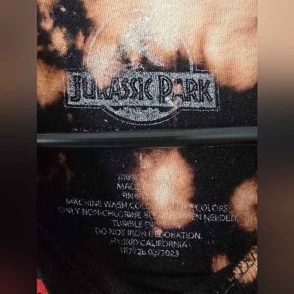 Upcycled Reverse Tie-Dye Jurassic Park Kids Shirt - Picture 4 of 4